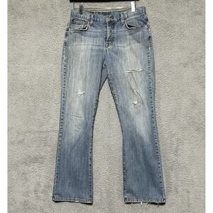 Lucky‎ Brand Jeans Womens 32X30 Blue Medium Wash Denim Straight Zip Fly Retro